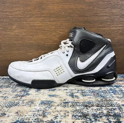 Nike Shox Elite 2006 314184-112 Leather High Top Black White Men's Sz 13.5 48EU • $31.99