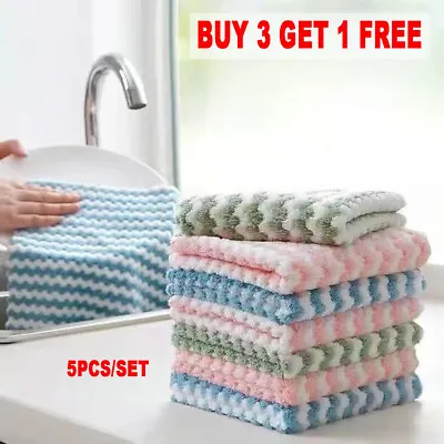 £3.64 • Buy 5Pcs Towel Cleaning - Microfiber Cleaning Rag 2022 NEW ARRIVAL UK
