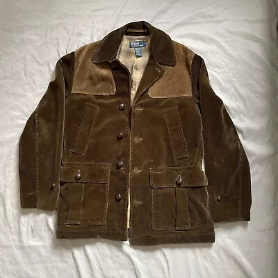 Polo Ralph Lauren Norfolk Men's Brown Shooting Corduroy Suede Leather Jacket M • $100