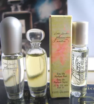 🎁3pc Lot  Mini VIntage **PARFUM EDP Estee Lauder Pleasures Exotic Eau De Parfum • $59