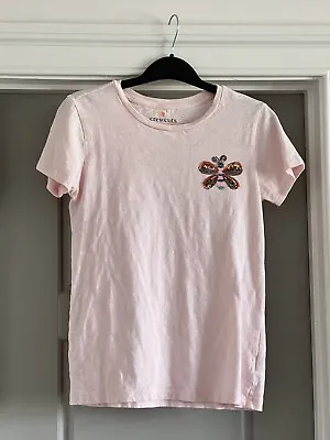 JCrew Crewcuts Pink W/Sequin Butterfly Top Size XL (12-14) • $6.50