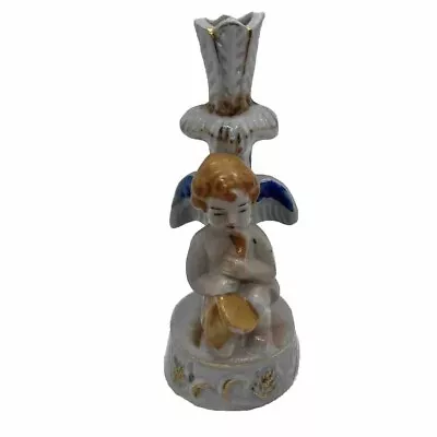 Angel Cherub Playing Saxophone Porcelain Bud Vase Japan 3.5” Tall Vintage • $9.99