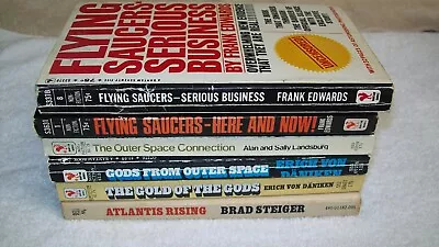 UFO Pb Book Lot Frank Edwards Brad Steiger Erich Von Daniken • $24.50