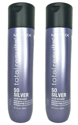2 Matrix Total Results SO SILVER COLOR OBSESSED SHAMPOO 10.1 Oz Each (805)p • $31.49