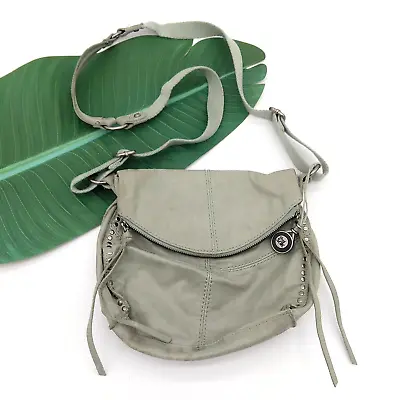 The Sak Silverlake Leather Crossbody Bag Purse Mint Green Studded Tassel Zip • $37.99