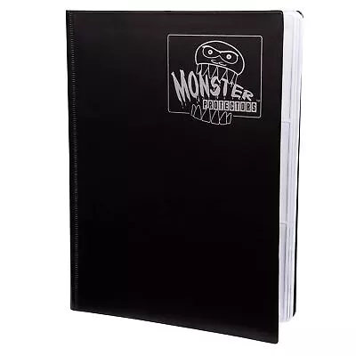 Monster 9 Pocket Binder-Side Loading Trading Card Album -Matte Black W/White ... • $41.66