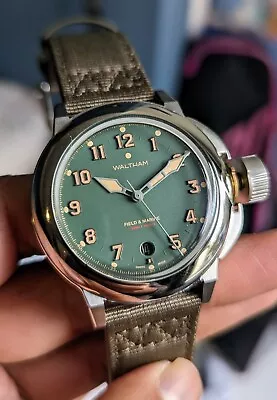 NEW Waltham Field & Marine Military Green NATO Swiss Automatic Warranty • £650