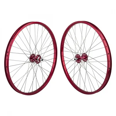 SE Bikes 26in BMX Wheelset 26x1.75 Red Bolt-On 3/8  100/110mm 1s Freewheel • $424.93