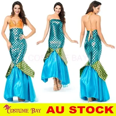 Adult Ladies Mermaid Princess Costume Halloween Dress Up Petti Skirt Fancy Dress • £20.60