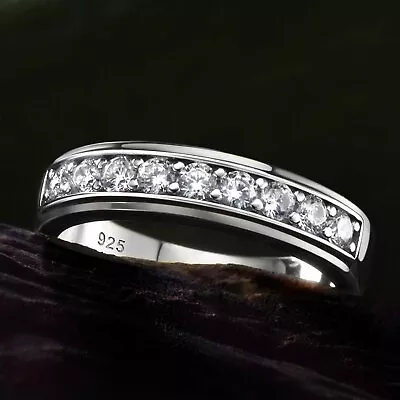 Sterling Silver Ring For Men Comfort Fit Wedding Promise Ring Ring Bands 6MM • $36.99