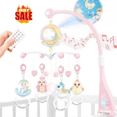 Baby Musical Crib Bed Bell Cot Mobile Stars Dreams Light Nusery Lullaby Toy UK • £21.89