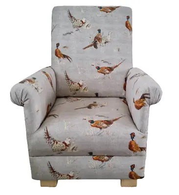 Child's Chair Armchair Beige Birds Pheasants Fabric Children's Nursery Kids    • £119.95