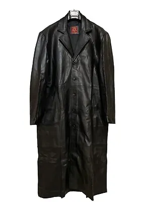 TSU Maxi Leather Trench Coat  Men's Black Long 2XL NWOT • $110