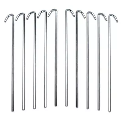 20 Pc Tent Pegs Garden Stakes Tarp Anchor Heavy Duty Steel Metal Picnic Camping • $13.50