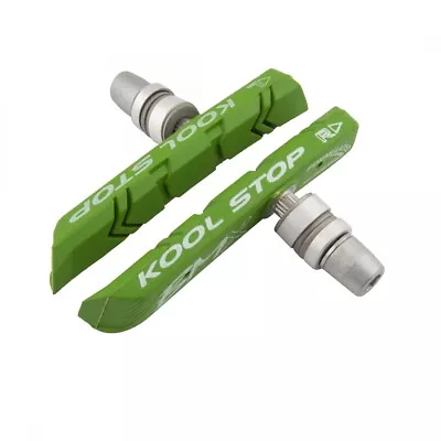 Kool Stop BMX Bike Threaded Brake Pads For V-Brakes (Green) - One Pair • $15.99