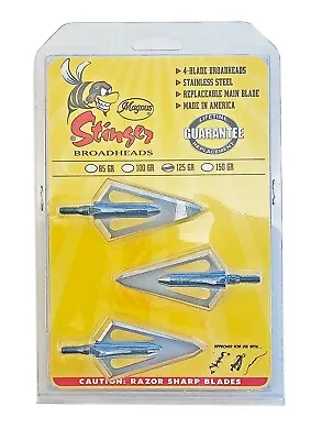 Stinger 125 Grain 4 Blade Broadhead 2 3/16 Long X 1 1/8 Wide (3 Pack) • $34.99