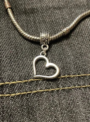 Love Heart Bead Spacer Pendant Charm Gift Valentines Jewellery ‘Pandoras--box’ • £1.89