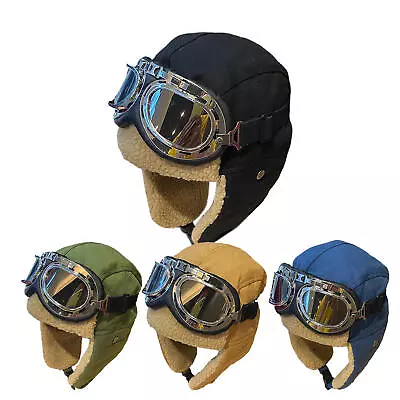 Pilot Costume Hat Beanie With Goggles |Pilot Gifts Aviation Men Pilot Costume • $19.03