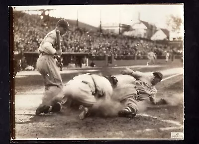 George Cisar & Gabby Hartnett 1937 Press Photo Chicago Cubs Brooklyn Dodgers • $19.99