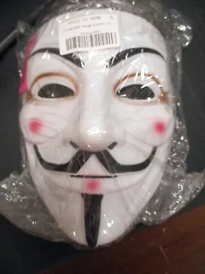 New V For Vendetta Mask Anonymous Hacker Thin Plastic - W/warranty • $4.70