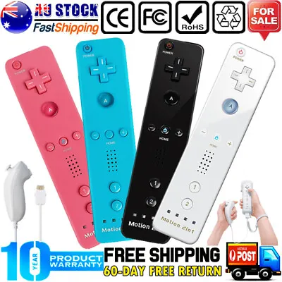 Built In MotionPlus Wireless Remote Controller /Nunchuck For Nintendo Wii /Wii U • $18.99