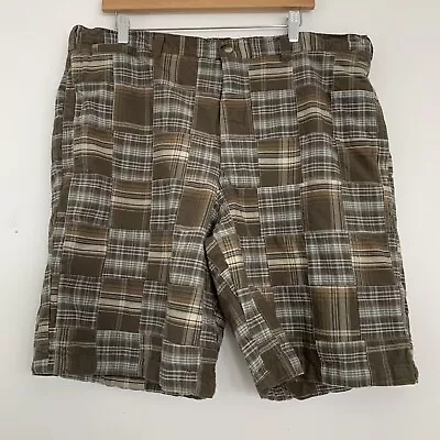 Vintage 90s Bob Timberlake Mens 40 Brown Patchwork Plaid Shorts 10  Inseam • $19.87