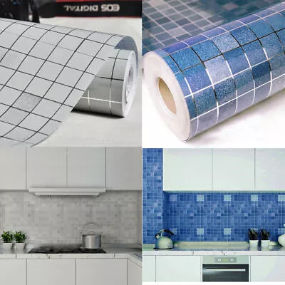 £11.99 • Buy 5m Mosaic Wallpaper Self Adhesive Tile Stickers Kitchen Worktop Aluminum Foil