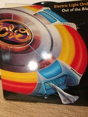 OUT OF THE BLUE ELO 1977 UA JTLA-823-l2 STEREO DOUBLE LP 2 Posters 2 Inserts Jet • $19