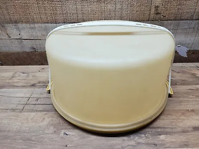 Vintage TUPPERWARE 13  Cake Keeper Carrier With Lid & White Strap - SHIPS FREE • $26.97