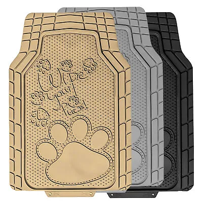 Universal Fit Adorable Paw Print Heavy-Duty Rubber Floor Mats For Cars SUV • $32.99
