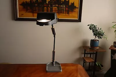 Vintage Adjustable Articulating Desk Lamp Light Portable Black Magnifier Base • $71.25