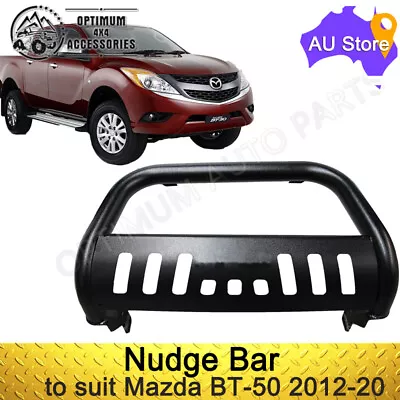 To Suit Mazda BT-50 BT50 2012-2020 With Black Nudge Bar 3  Steel Grille Guard • $287.10