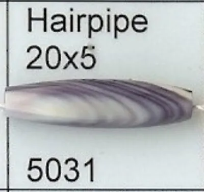 5031 Hairpipe 20x5 Purple Wampum Bead Quahog • $10