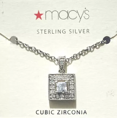 Necklace Macy’s Sterling Silver Cubic Zirconia Pendant • $33.95