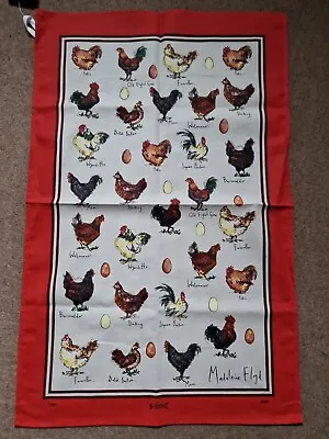 SAMUEL LAMONT Madeleine Floyd Chicken & Egg Tea Towel Chickens Hens Poultry NEW • £5.99