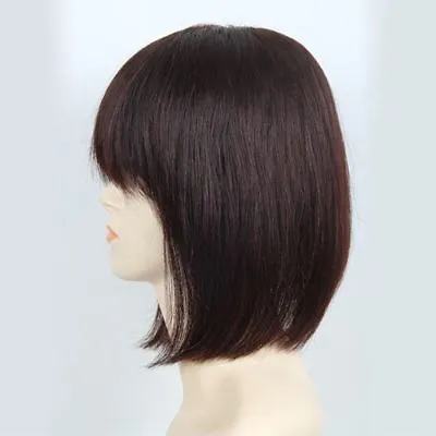 100% Real Human Hair Topper Toupee BOB Clip Hairpiece Bangs Top Wigs For Women • $28.99