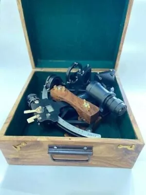 Nautical 9  Solid Aluminium Working Navigational Tamaya Sextant With Wooden Box • $111.25