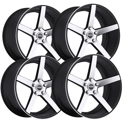 (Set-4) Strada S35 Perfetto 18x8 5x112 +40mm Black/Machined Wheels Rims 18  Inch • $775