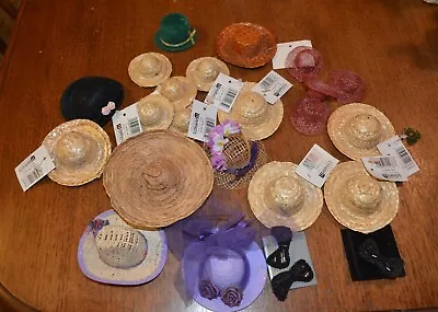 Mini Wicker Hats Cowboy Hat Top Hat Crafts Folk Art (22) • $30