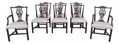 L46691EC: Set Of 8 BEACON HILL Chippendale Mahogany Dining Room Chairs • $5395