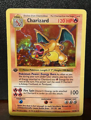 $3050 • Buy 1999 Pokémon WOTC Charizard Base Set 4/102 1st Edition Shadowless Holo Rare