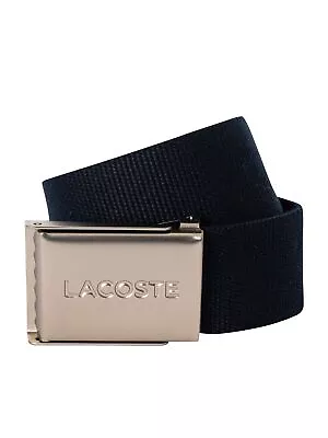 Lacoste Men's Engraved Buckle Woven Belt Blue • £39.95