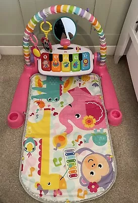 Fisher-Price Baby Play Mat Deluxe Kick & Gym Pink Newborn Activity Centre Piano • £26