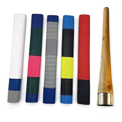 Cricket Bat Rubber Grips For Comfortable 5 Cricket Bat Grips And Wooden Cone Us • $27.06