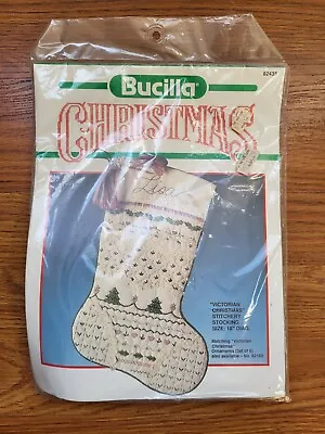 Vintage Bucilla Christmas Stocking Embroidery Kit  Victorian Christmas  82435 • $14.99