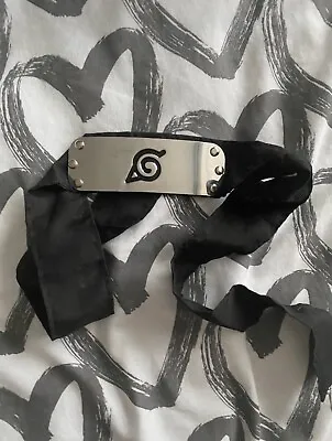 Small Naruto Shippuden Anime Konoha Black Headband Cosplay Konoha Costume • £5