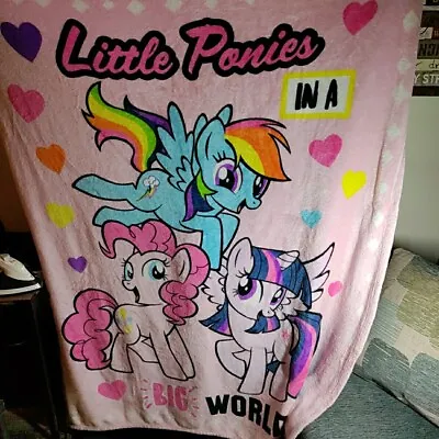 My Little Pony Silk Touch Throw Blanket - 50  X 60  Little Ponies In A Big World • $20