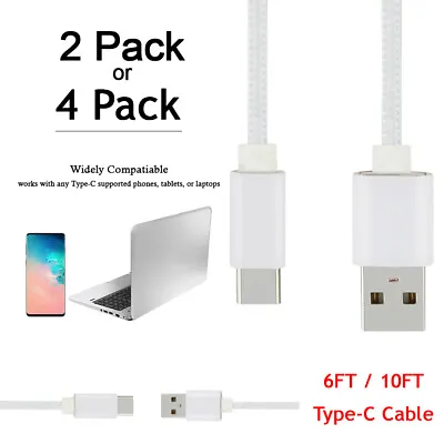 6/10 FT Braided Type-C Fast Charging Cable USB-C Rapid Cord Power Charger Charge • $3.49