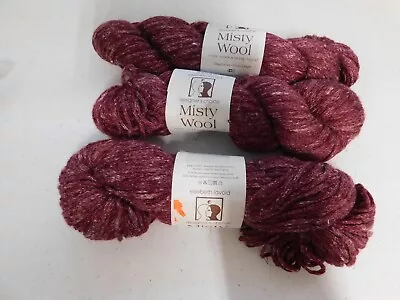 Elsebeth Lavold Misty Wool Yarn Lot Of 3 Skeins Marsala Pink Red • $24.95