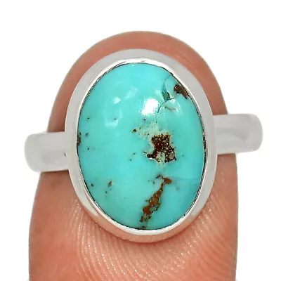 Composite Kingman Blue Mohave Turquoise 925 Silver Ring Jewelry S.8.5 CR39645 • $14.99